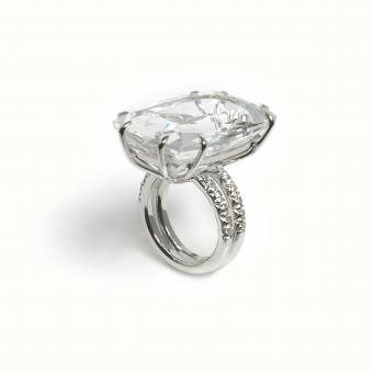 Silver Ring With Rock Crystal