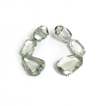 Silver earrings With Green Amethist