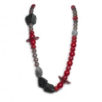 Agate  Necklace with silver clasp