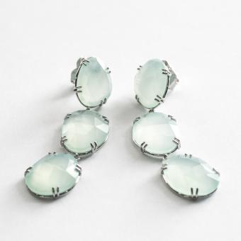 Silver earrings with Calcedony